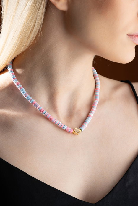 Heliophilia Silver Collar KL-0861 Multicolor con Colgante de Trébol Heliophilia Silver Collar KL-0861 Multicolor con Colgante de Trébol
